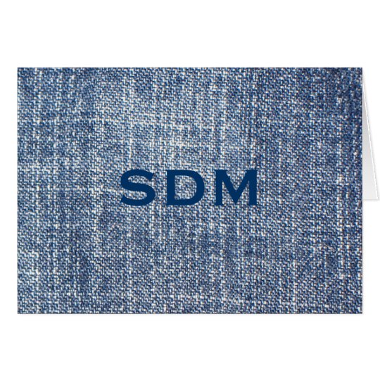 Denim Monogram Card
