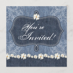 Denim n Daisies Wedding Invitation Western