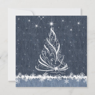Denim n Snowflakes New Years Party Invitation