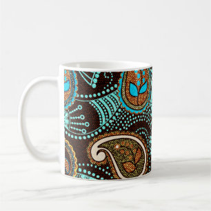 Denim Paisley: Seamless Jeans Texture Pattern Coffee Mug