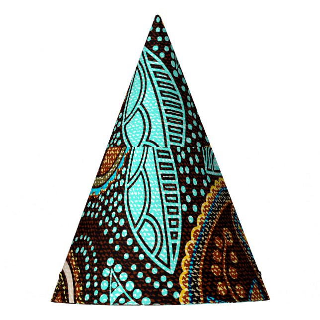 Denim Paisley: Seamless Jeans Texture Pattern Party Hat (Front)