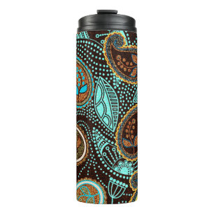 Denim Paisley: Seamless Jeans Texture Pattern Thermal Tumbler