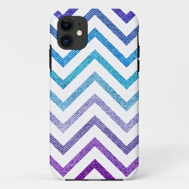 Denim Pastel Chevron White Case-Mate iPhone Case (Back)