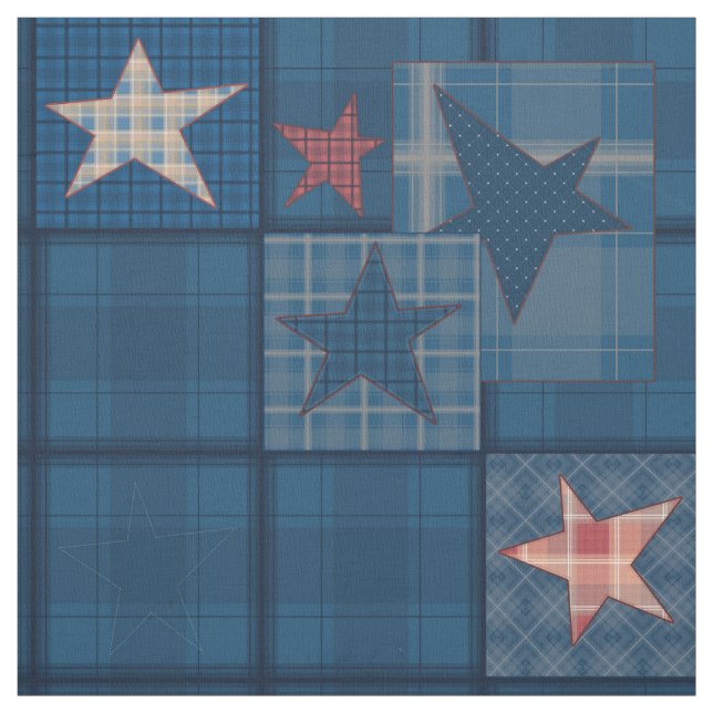 Denim patchwork fabric (Swatch)