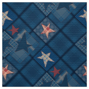 Denim patchwork fabric