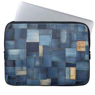 Denim Patchwork Laptop Sleeve