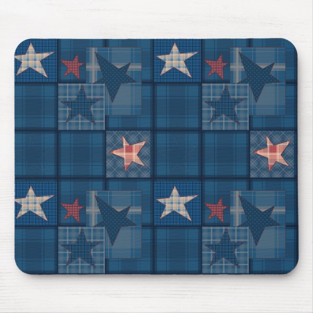Denim patchwork mouse mat (Front)