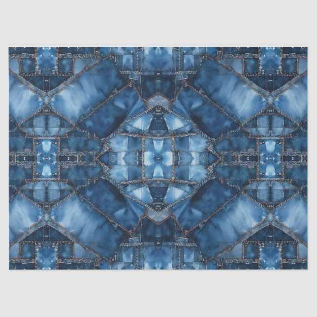 Denim Patchwork Pattern - Ava Tissue Paper (Front)