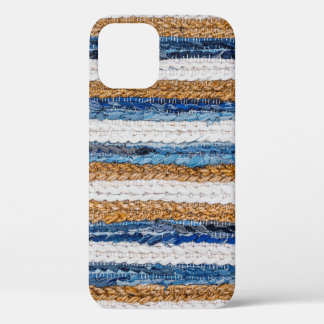 Denim patchwork: recycled jeans rug. iPhone 12 case