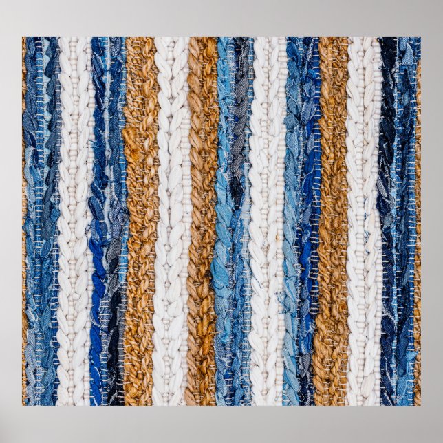 Denim patchwork: recycled jeans rug. poster (Front)