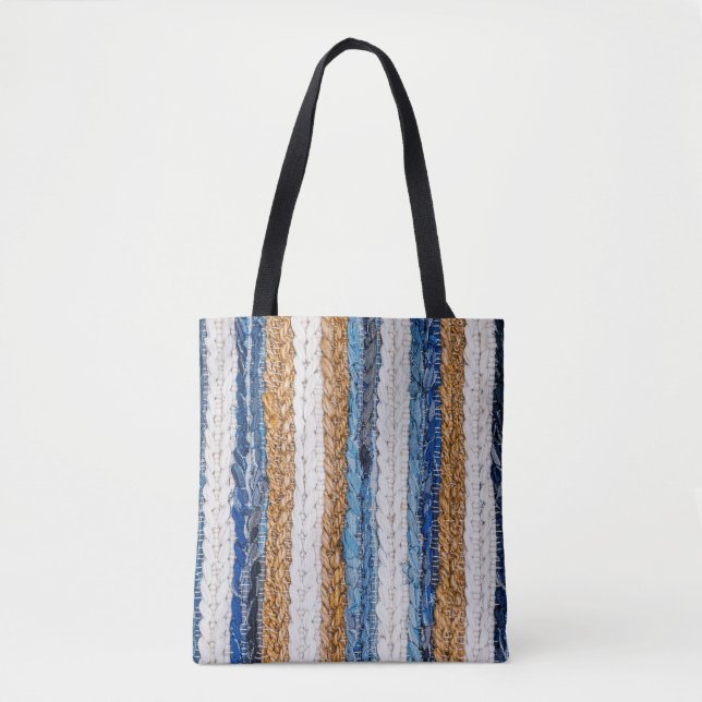 Denim patchwork: recycled jeans rug. tote bag (Front)