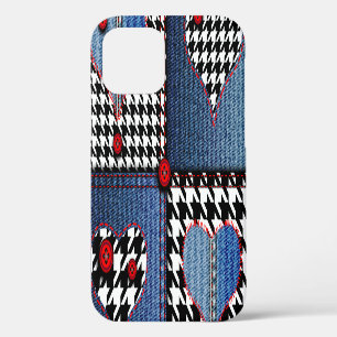 Denim Patchwork: Seamless Fabric Pattern iPhone 12 Case