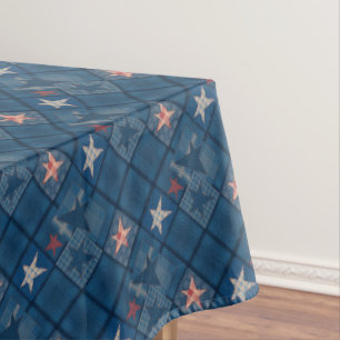 Denim patchwork tablecloth