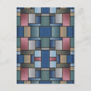Denim Pattern Postcard