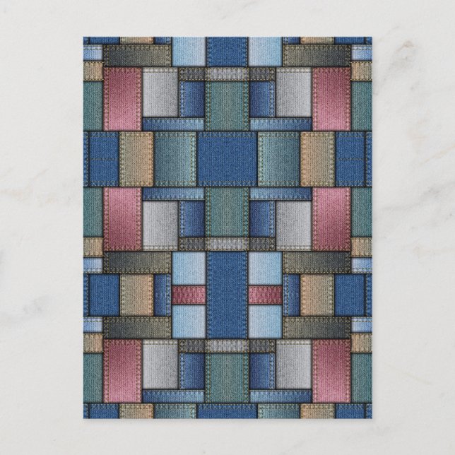 Denim Pattern Postcard (Front)