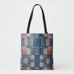 Denim Pattern Tote Bag