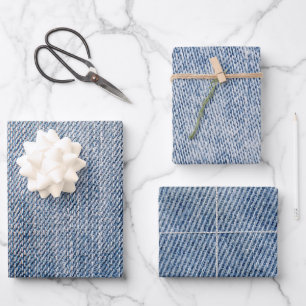 Denim Pattern Wrapping Paper Sheet