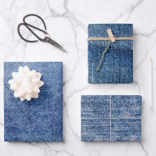 Denim Pattern Wrapping Paper Sheet