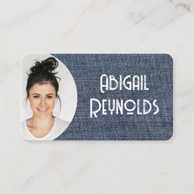 Denim Photo Frame Business Card (Front)