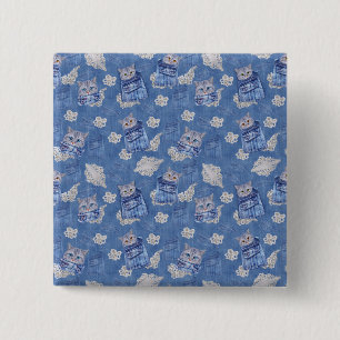 Denim pocket Jeans,Kittens and Lace 15 Cm Square Badge