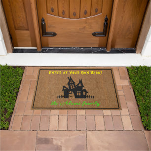 Denim Print October Halloween 24x36-inch Welcome Doormat