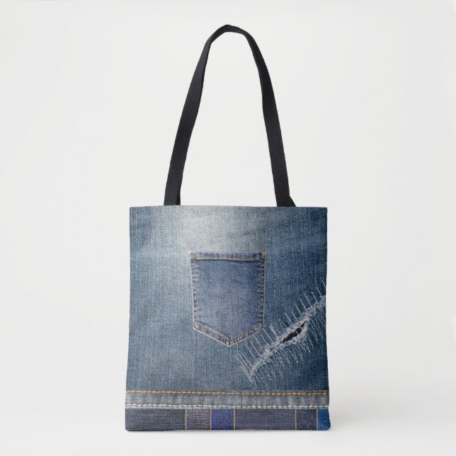 Denim Print Tote Bag (Front)