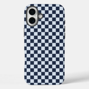 Denim rinse chequerboard pattern iPhone 16 plus case