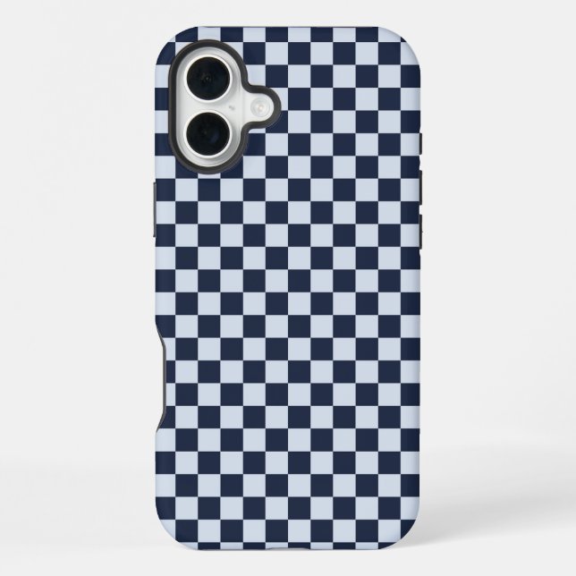 Denim rinse chequerboard pattern iPhone case (Back)