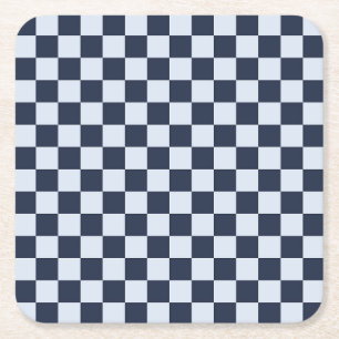 Denim rinse chequerboard pattern square paper coaster