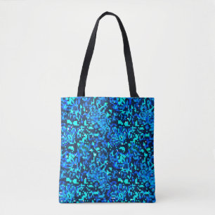 Denim seamless pattern. Denim floral background. B Tote Bag