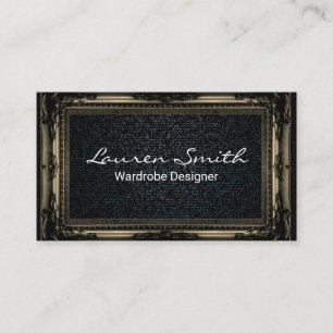 Denim   Sepia Fancy Frame Business Card