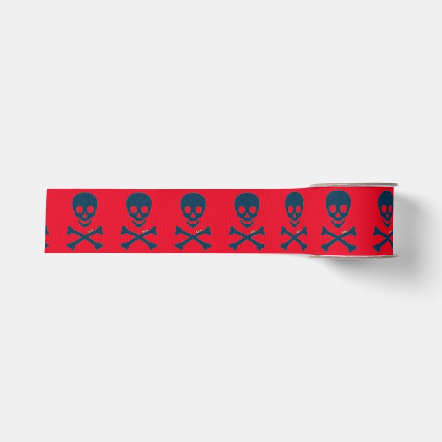 Denim Skull Grosgrain Ribbon (Front)