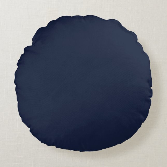Denim Solid Plain Color Round Cushion (Front)