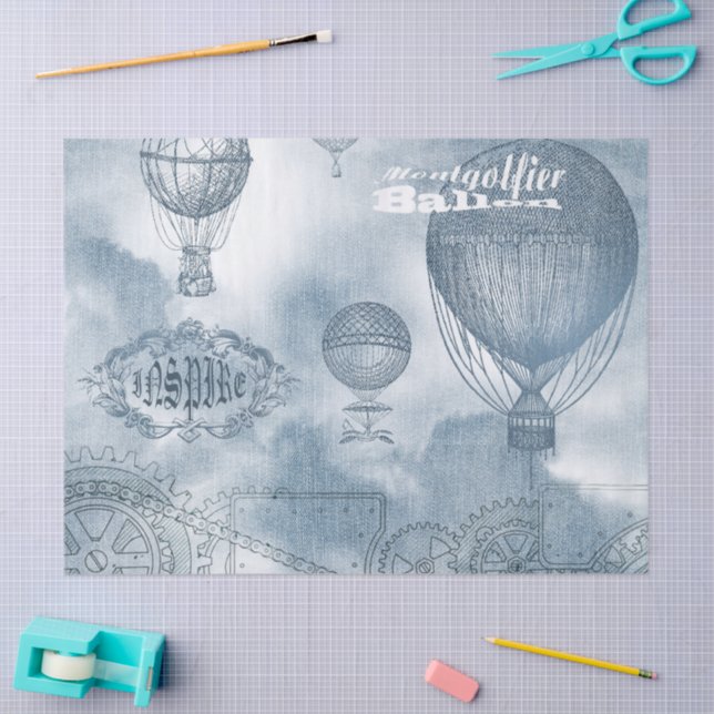 Denim Steampunk Tissue Paper (Craft)