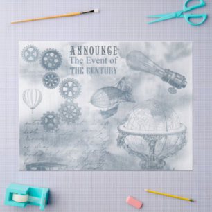 Denim Steampunk Tissue Paper