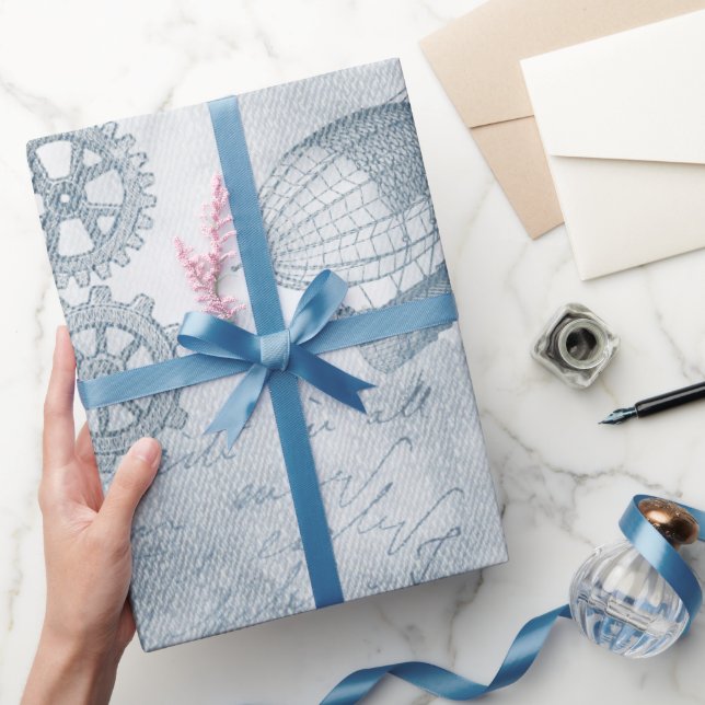 Denim Steampunk Wrapping Paper (Gifting)