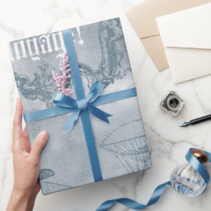 Denim Steampunk Wrapping Paper