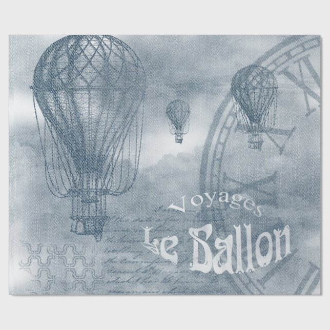 Denim Steampunk Wrapping Paper (Flat)