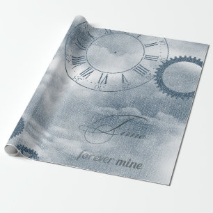 Denim Steampunk Wrapping Paper
