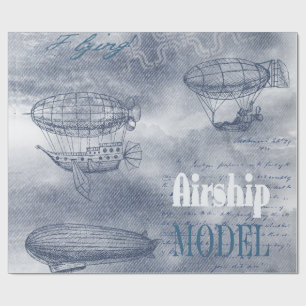 Denim Steampunk Wrapping Paper