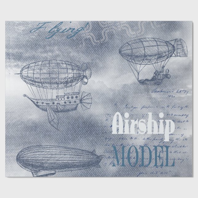 Denim Steampunk Wrapping Paper (Flat)