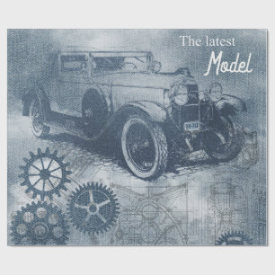 Denim Steampunk Wrapping Paper