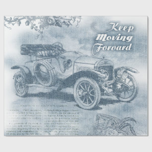 Denim Steampunk Wrapping Paper