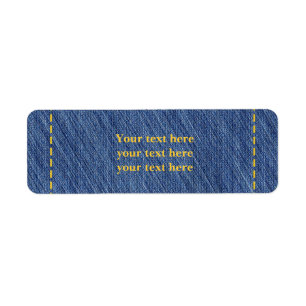Denim Stitch Jean Party Address Labels Stickers