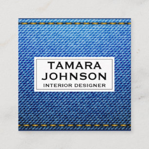 Denim Stitched Seems Square Business Card