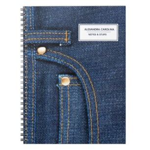 Denim teenagers back to school custom name notebook