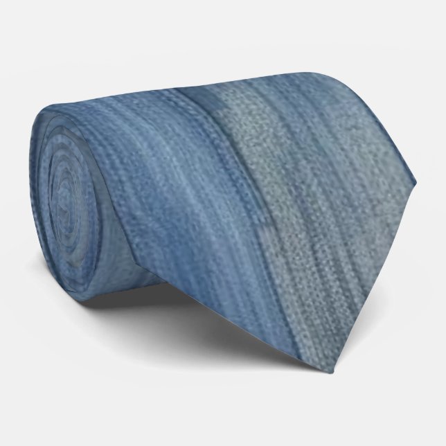 Denim Texture Neck Tie (Rolled)