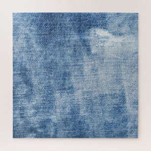 Denim Texture: Rugged Holes. Jigsaw Puzzle