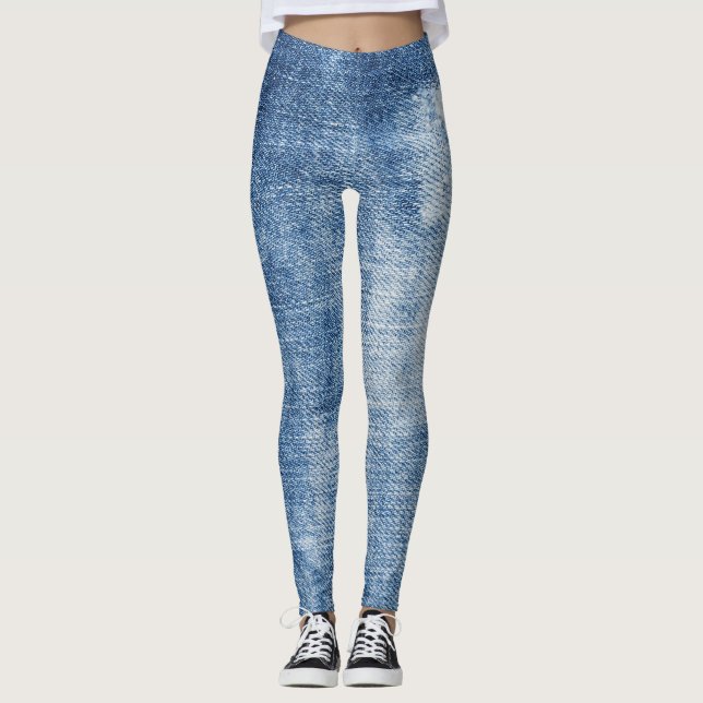 Denim Texture: Rugged Holes. Leggings (Front)