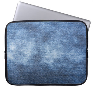 Denim Texture: Worn Fabric Background Laptop Sleeve